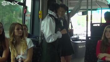 Catfighting Schoolgirls Rip Their Clothes On The Bus Screencap 2 on www.sinx.com