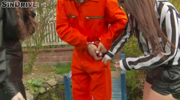 Cock On The Run: Escaped Prisoner Finds Shelter Deep Inside Two Leather Lovers' Assholes Screencap 4 on www.sinx.com