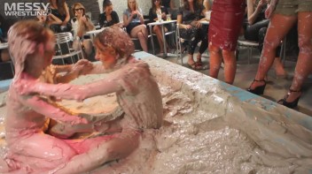 Muddy Wrestling: Short Shorts vs. Short Skirt Throwdown! Screencap 23 on www.sinx.com