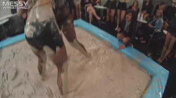 Messy Wrestling: Lost Footage Found!  2 Babes, 1 Battle - Dirty In The Mud At 1/2 Price!! Action Cam Footage! Screencap 17 on www.sinx.com
