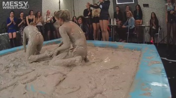 Messy Wrestling: Lost Footage Found!  2 Babes, 1 Battle - Dirty In The Mud At 1/2 Price!! Action Cam Footage! Screencap 35 on www.sinx.com