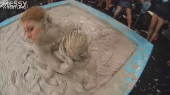 Messy Wrestling: Lost Footage Found!  2 Babes, 1 Battle - Dirty In The Mud At 1/2 Price!! Action Cam Footage! Screencap 71 on www.sinx.com