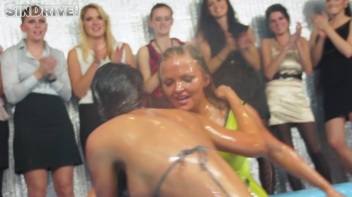 Oily Wrestling: Jenna Lovely vs. Nicole Vice & Erika vs. Tanya Screencap 33 on www.sinx.com