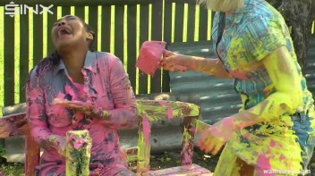 Messy Mamacitas, Girlfriends Paint Themselves Pretty Screencap 24 on www.sinx.com