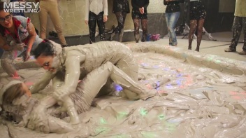 Messy Wrestling: Fully Clothed Fueds In The Mud! 4 No Mercy Catfighters Get Their Slop On! Screencap 12 on www.sinx.com