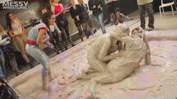 Messy Wrestling: Fully Clothed Fueds In The Mud! 4 No Mercy Catfighters Get Their Slop On! Screencap 19 on www.sinx.com