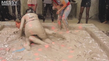 Messy Wrestling: Fully Clothed Fueds In The Mud! 4 No Mercy Catfighters Get Their Slop On! Screencap 6 on www.sinx.com