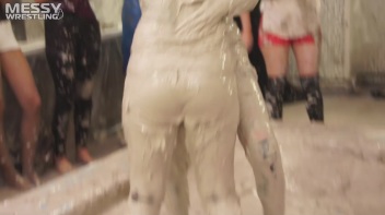 Messy Wrestling: Fully Clothed Fueds In The Mud! 4 No Mercy Catfighters Get Their Slop On! Screencap 82 on www.sinx.com