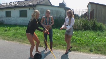 Two city girls and country girl get soaked outside Screencap 2 on www.sinx.com