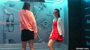 Soaking wet dancers in chic outfits Screencap 1 on www.sinx.com