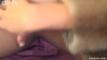 Seductive Footjob Leaves Babe With Cum Covered Stockings Screencap 2 on www.sinx.com