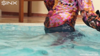 Brunette In Jeans Enters Swimming Pool Clothed Screencap 21 on www.sinx.com