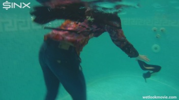 Brunette In Jeans Enters Swimming Pool Clothed Screencap 30 on www.sinx.com