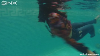 Brunette In Jeans Enters Swimming Pool Clothed Screencap 32 on www.sinx.com