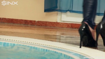Brunette In Jeans Enters Swimming Pool Clothed Screencap 45 on www.sinx.com