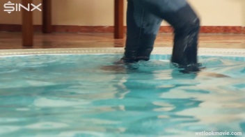 Brunette In Jeans Enters Swimming Pool Clothed Screencap 13 on www.sinx.com
