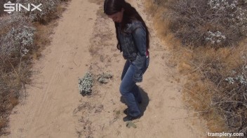 Denim Clad Babe Tramples On Cactus In The Desert Screencap 23 on www.sinx.com