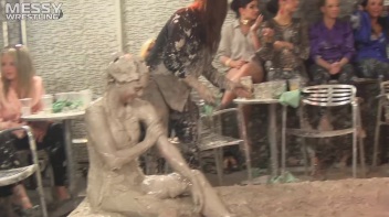 Muddy Wrestling: Roughin' Up The Ring In Leather! 2 Amateur Battles - Audience vs. Audience Screencap 57 on www.sinx.com