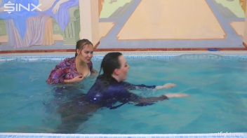 Cute Clothed Girls Fight In Swimming Pool Screencap 19 on www.sinx.com