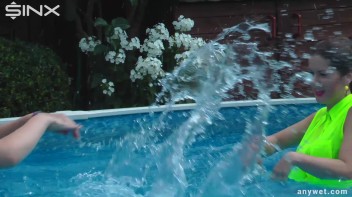 Cute Babes Get Soaked During Exercise - Cam 2 Screencap 24 on www.sinx.com