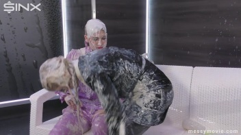 Feisty Blondes' Messy Milkshake Rumble Screencap 56 on www.sinx.com