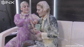 Feisty Blondes' Messy Milkshake Rumble Screencap 81 on www.sinx.com