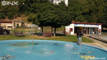 Raven Haired Hottie Soaks Herself At Waterpark Screencap 1 on www.sinx.com