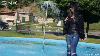 Raven Haired Hottie Soaks Herself At Waterpark Screencap 11 on www.sinx.com