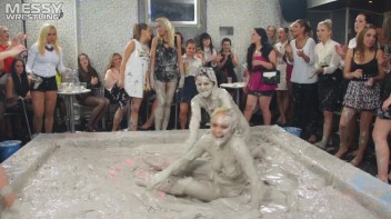 Messy Wrestling: Shiny Babes Brawl Hard In The Mud - Topless Take-Down!! Screencap 55 on www.sinx.com