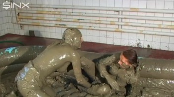 WAM Babes Catfight And Wrestle In The Mud Screencap 47 on www.sinx.com