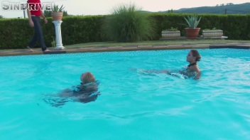 Dip In The Pool For Some Dick!  Freaky Foursome Gets Wet and Messy! Screencap 8 on www.sinx.com