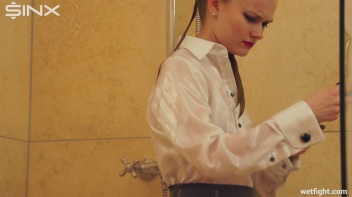 Girl Housemates Fight Clothed In Shower Screencap 2 on www.sinx.com