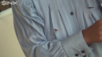 Destructive Brunette Rips Her Silk Blouse Screencap 29 on www.sinx.com