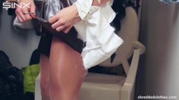 Big Tittied Brunette's Clothes Shredding Saga - Cam 1 Screencap 60 on www.sinx.com