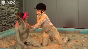 Bitchy Rider Gets Covered In Mud During Wrestling Screencap 52 on www.sinx.com